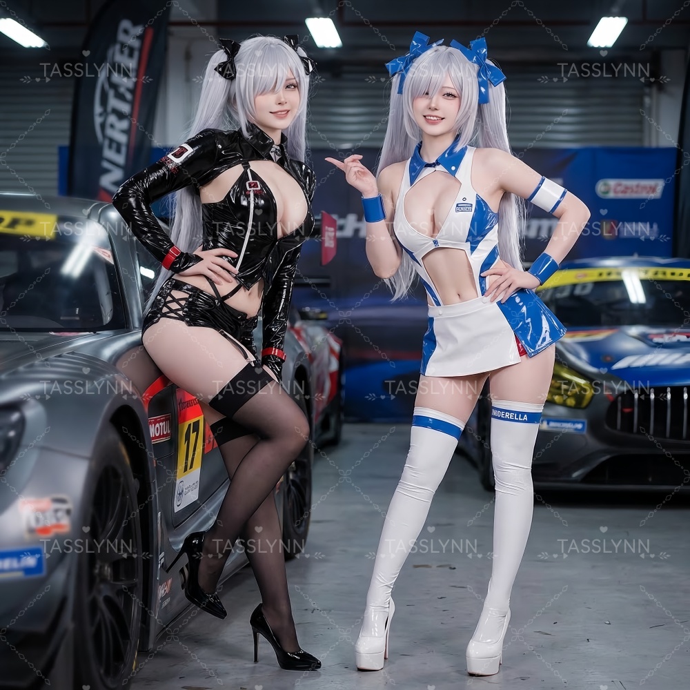 Anime Cosplay Black Girl - Cinderella Race Cosplay Costume, Glossy PU