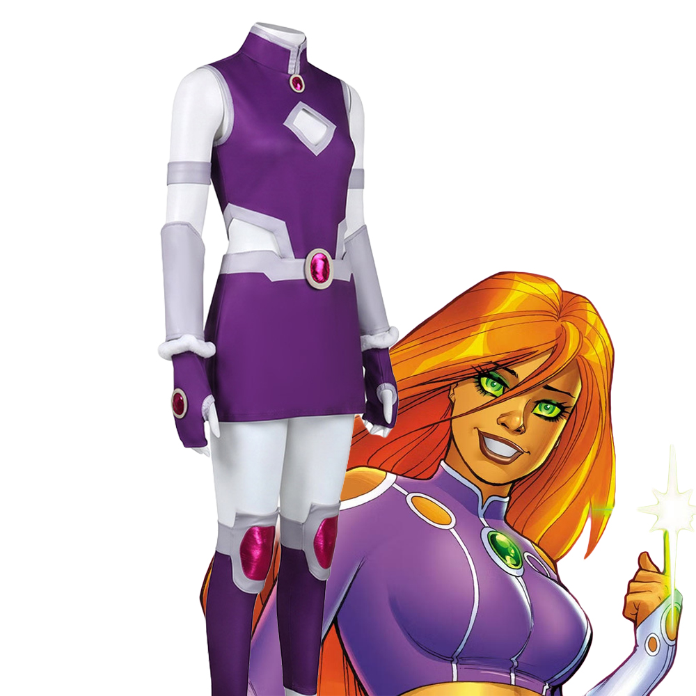 Anime Cosplay Bodysuit - Koriand Cosplay Starfire Purple Dress Costumes