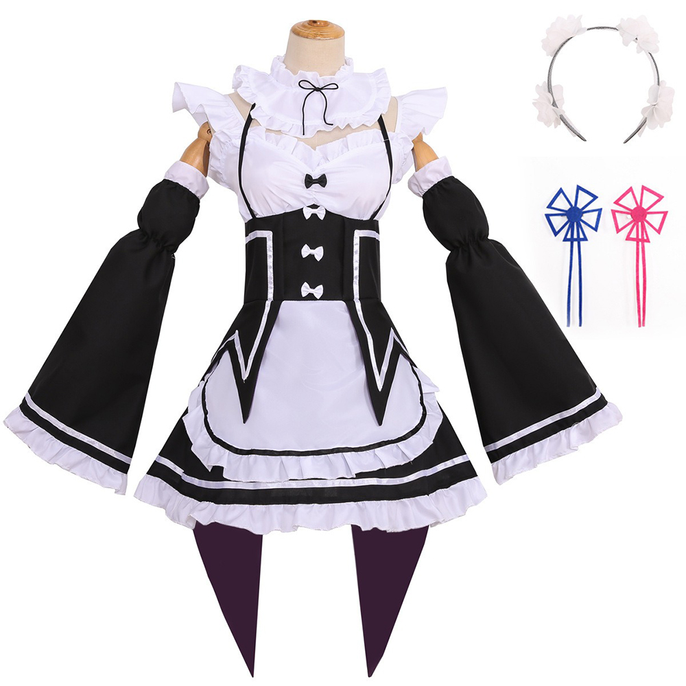 Re Zero Ram Rem Cosplay Costum - đánh giá và giá Anime Cosplay Rem
